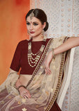 Maroon Zari Work Silk Fancy Lehenga