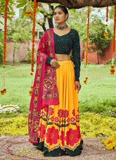yellow navratri chaniya choli