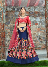 Embroidered Mulberry Silk Lehenga
