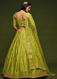 Neon Green Sequins Embroidery Work Lehenga Choli