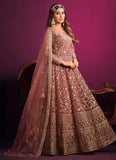 Pink Color Net Heavy Embroidered Anarkali