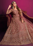 Pink Color Net Heavy Embroidered Anarkali
