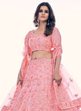 Pink Soft Net Dori thread and zarkan work lehenga