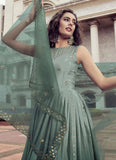 Pista Chinon Sequince Work Anarkali Long Gown