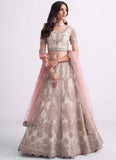 Premium Off White Heavy Embroidered Net Designer Lehenga