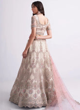Premium Off White Heavy Embroidered Net Designer Lehenga
