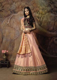 Regal Pink Color Weaved Jacquard Silk Ladies Lehenga