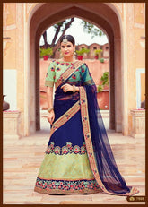 Embroidery Jacquard And Taffeta Silk Lehenga Saree