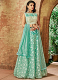 Green Color tissue Lehenga Choli