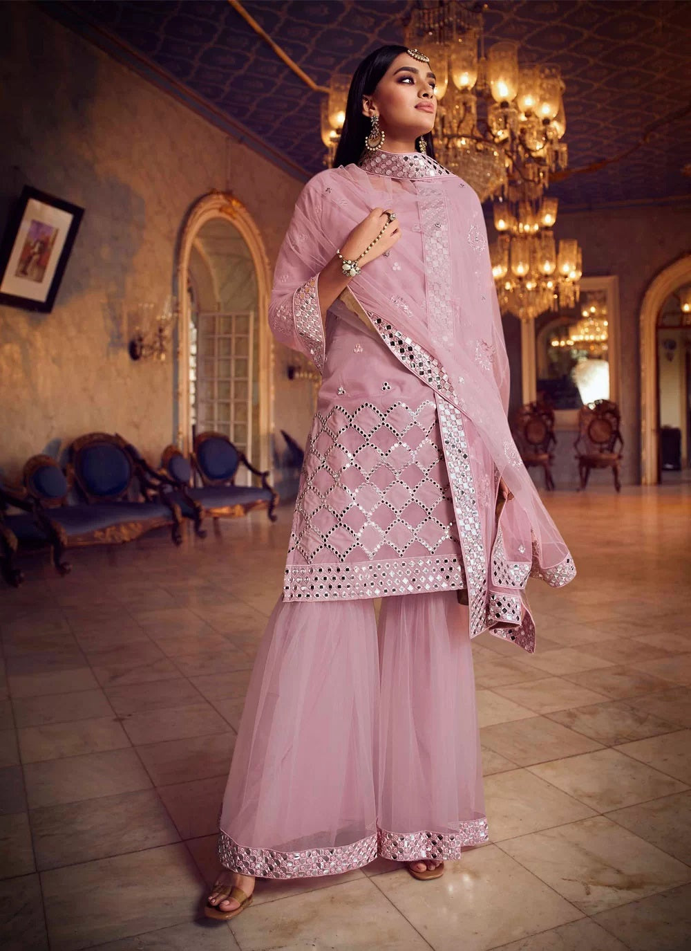Sharara in baby pink