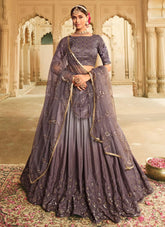 Superb Silk Embroidered Lehenga For Engagement