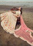 Wedding Style White Georgette Embroidered Lehenga
