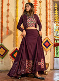 navratri chaniya choli in wine color