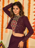 navratri chaniya choli in wine color
