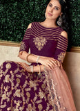 Wine Color Silk Designer Lehenga