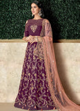 Wine Color Silk Designer Lehenga