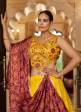 Yellow Georgette Embroidered Lehenga With Gajji Silk Dupatta