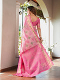 Pink Organza Zari Woven Patola Saree