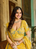 Yellow Tissue Lehenga – Bridal & Festive Wear - Gunj Fashion