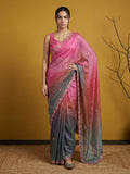 fendy satin designer saree with intricate gotapatti embroidery work