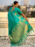 Sea Green Soft Silk Traditional Zari Woven Saree