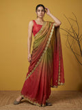 designer party wear saree with traditional gotapatti work