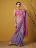 designer saree with double shade effect and traditional gotapatti work