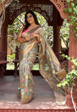 Riti Verma in Grey Organza Meenakari Floral Zari Woven Saree