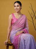 festive wear satin saree with smooth drape and rich detailing