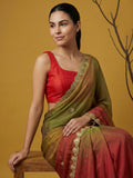 festive satin saree with smooth drape and rich detailing