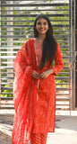 Pure Cambric Cotton Jaipuri Printed & Embroidered Kurta Set With Dupatta