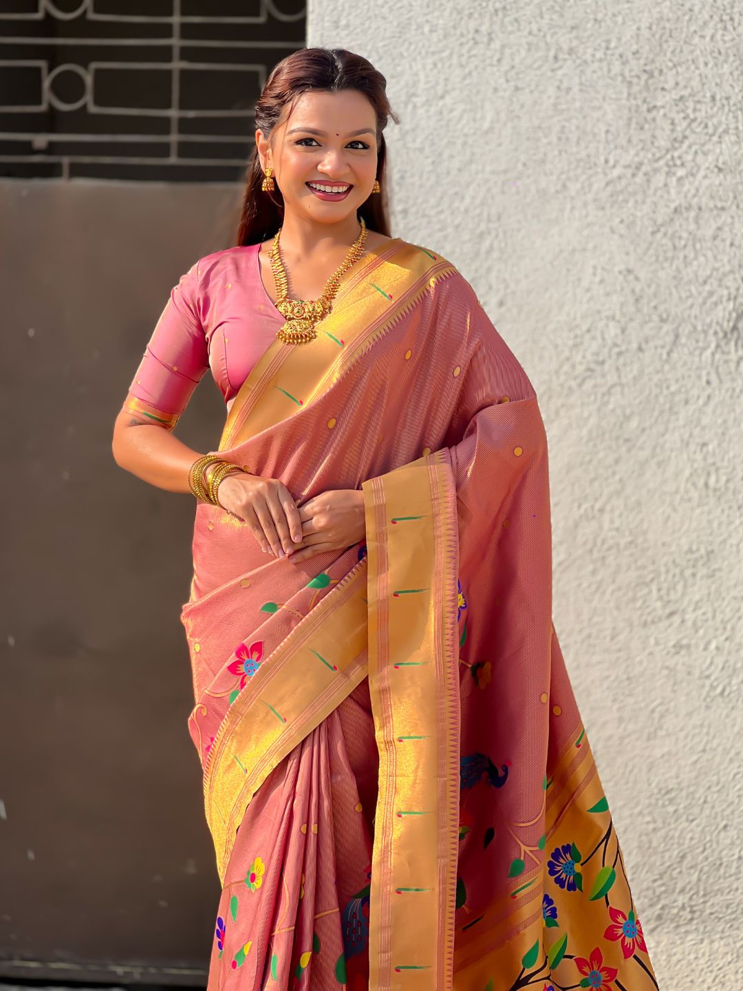 paithani tissue silk saree with half half concept design