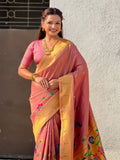 paithani tissue silk saree with half half concept design