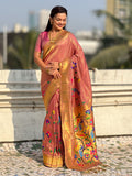 traditional muniya border saree with rich woven pallu