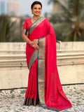 designer light pink soft patola silk saree with bandhani weaving