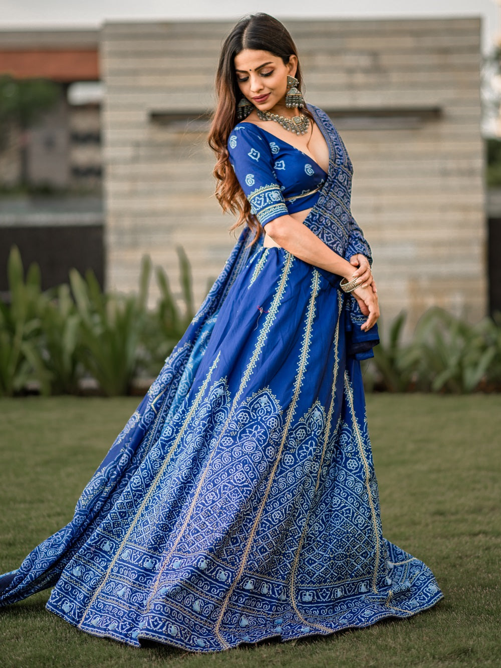Gota patti tassels dupatta Bandhani lehenga