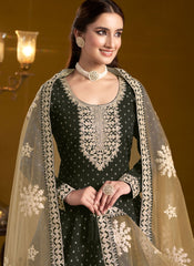 Elegant Black Ethnic Wear with Net Dupatta
