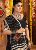 Elegant all-black lehenga, choli & dupatta set