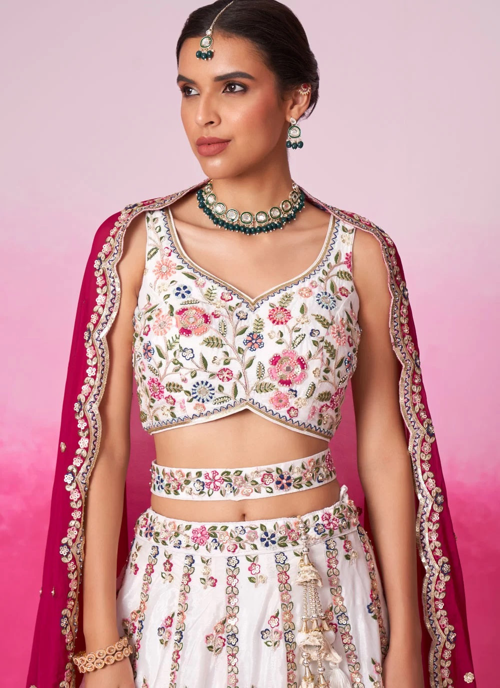 Sangeet Lehenga Set with Blouse Dupatta Latkan