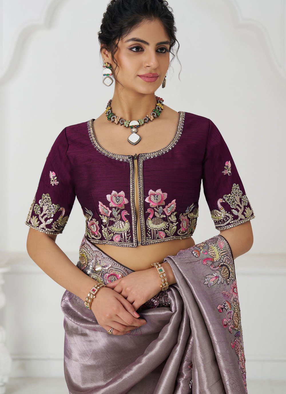 Graceful bird motifs enhance traditional charm