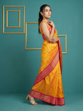 Orange Premium Soft Silk Saree Gold Zari Woven Saree Contrast Pallu Festive Saree With Blouse