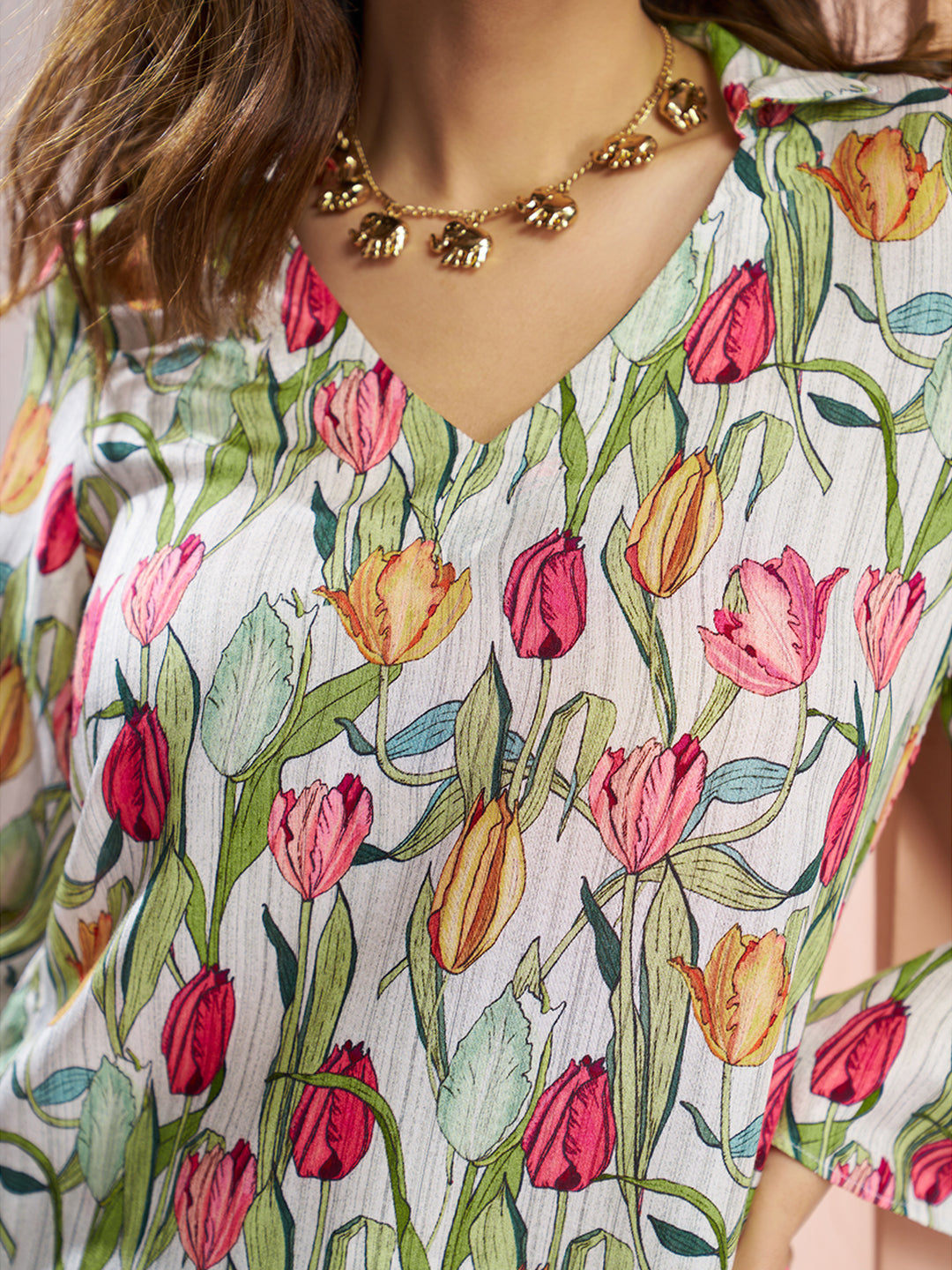 White Floral Pure Muslin Silk Designer Co-Ord Set for Women