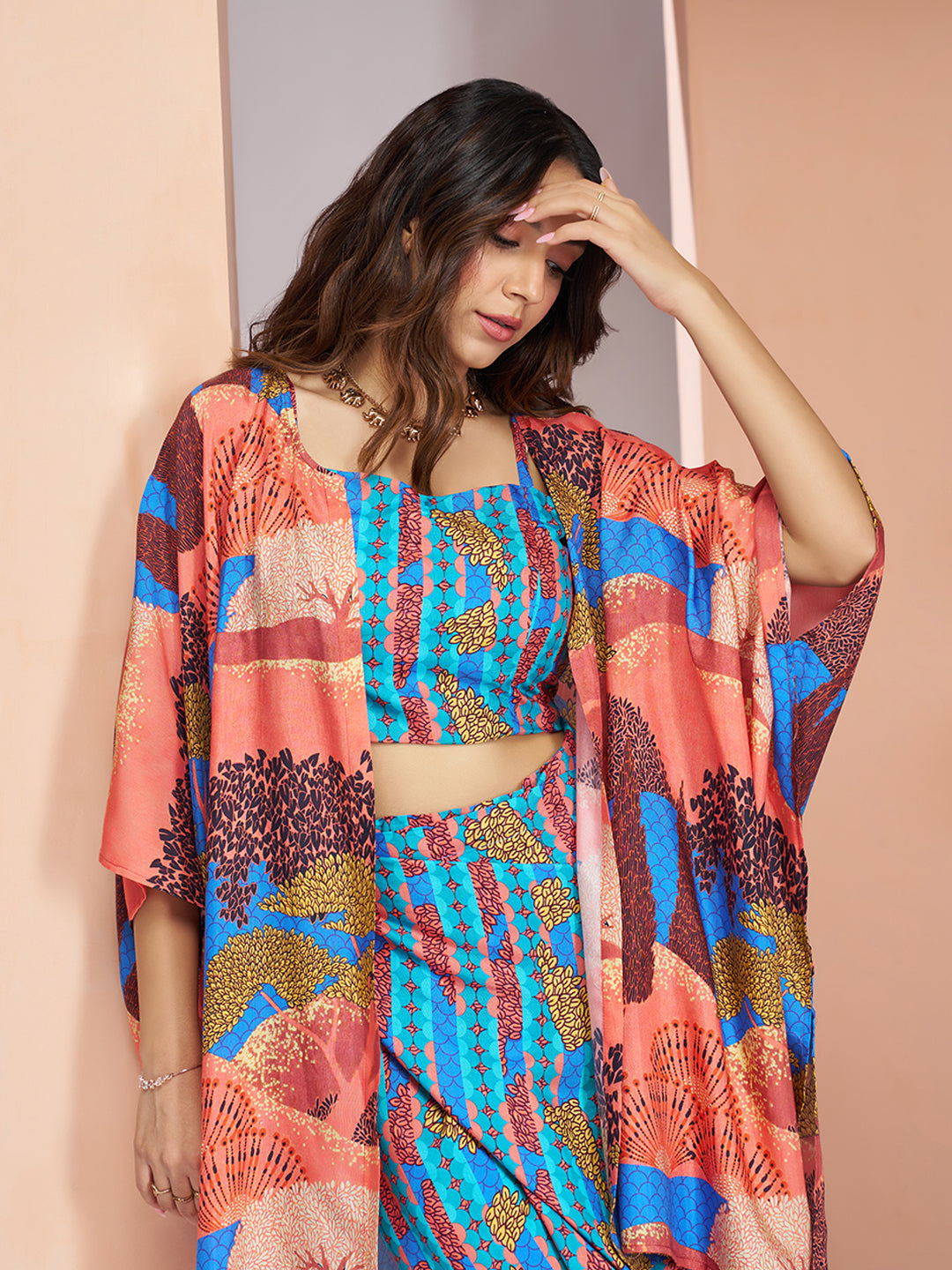 Aqua Blue Pure Muslin Silk Designer 3 Piece Set for Women