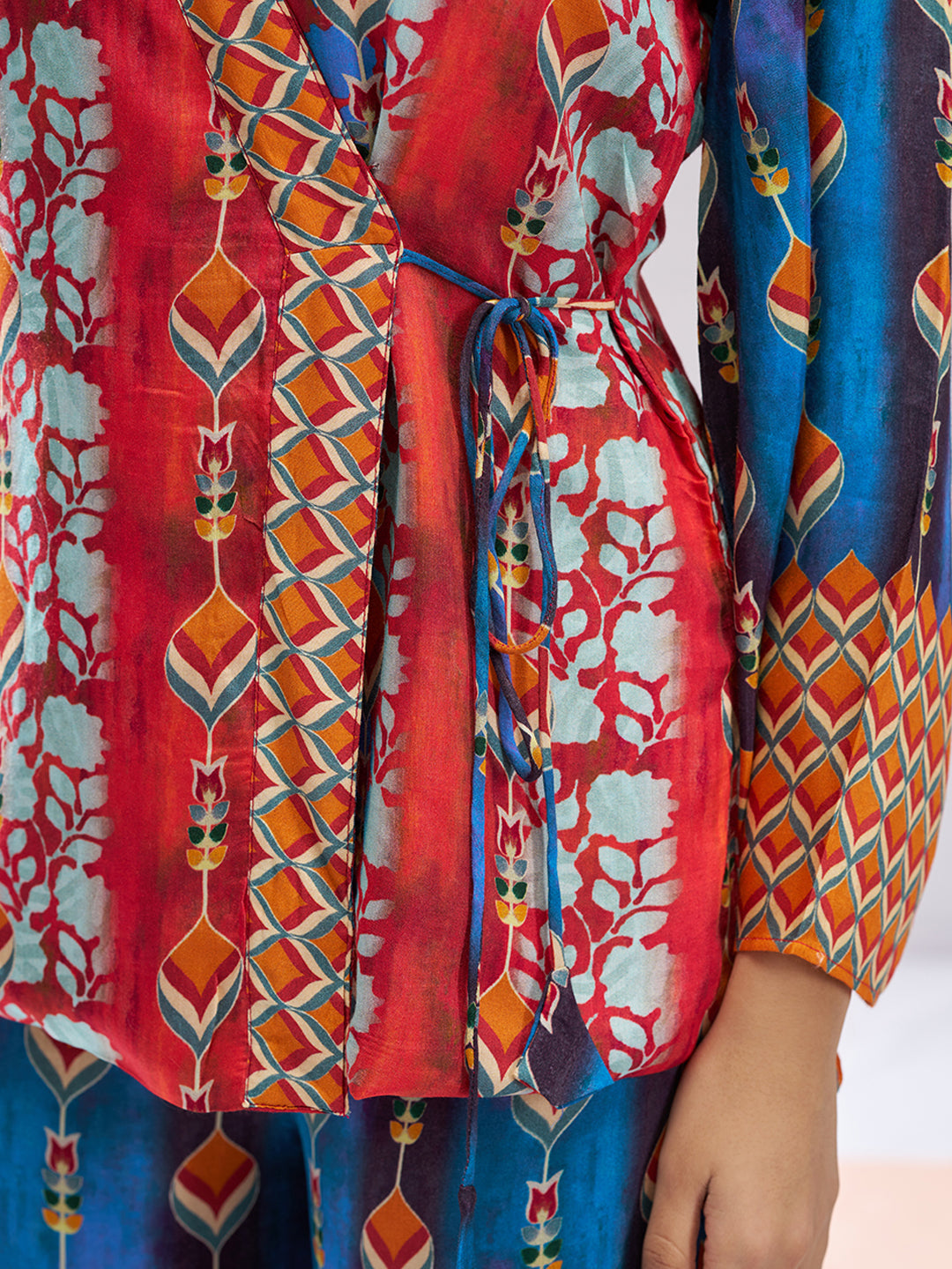 Navy Blue Luxury Muslin Silk Designer Co-Ord Set for Women