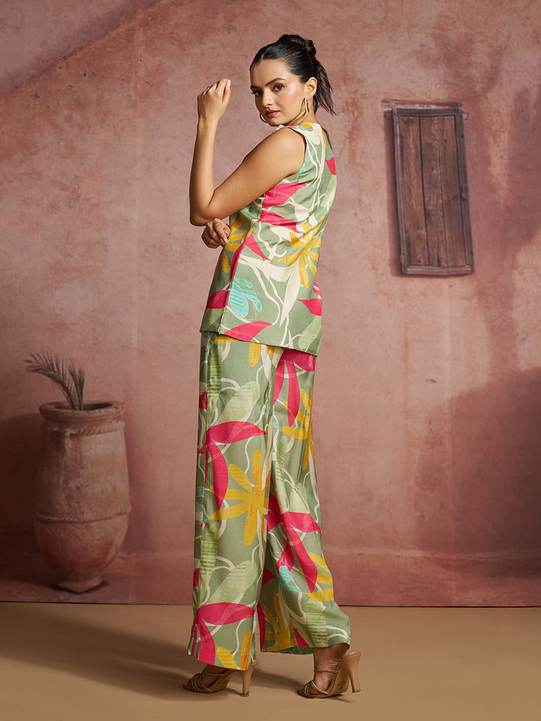 Premium Pure Muslin Silk Floral Co-Ord Set for Women