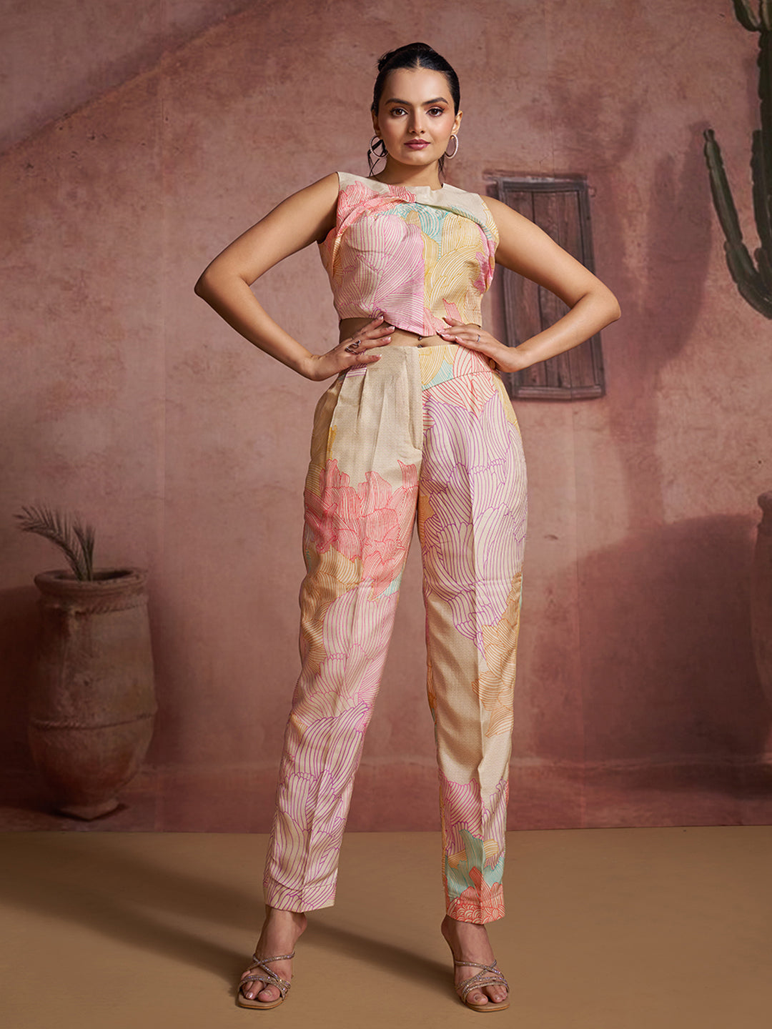 Classic Designer Pure Muslin Silk Co-Ord Set for Elegant Wear