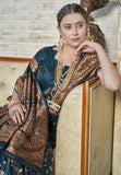 Deep Blue Banarasi Jaal Katan Silk Zari Woven Saree