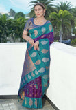 Warm Purple Soft Silk Contrast Zari Woven Saree