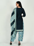 Teal Cotton Blend Printed Ready to Wear Patiala Salwar Suit