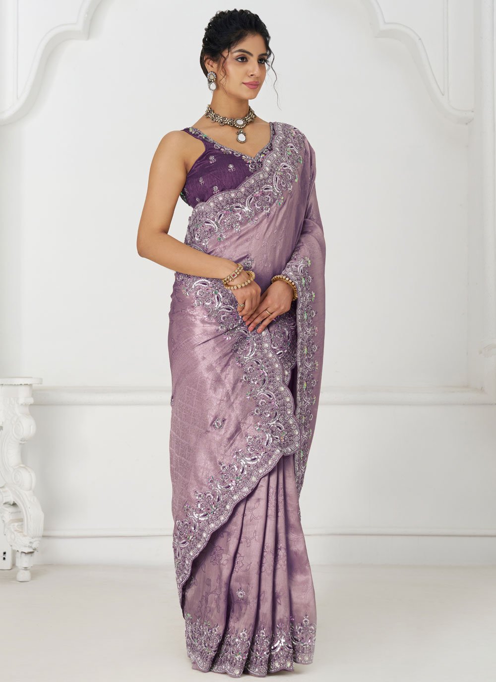 Suitable for bridal functions & festive weddings globally saree
